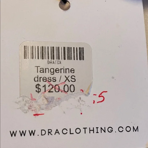 Women's Orange and White Patterned Midi Dress - Picture 4 of 4